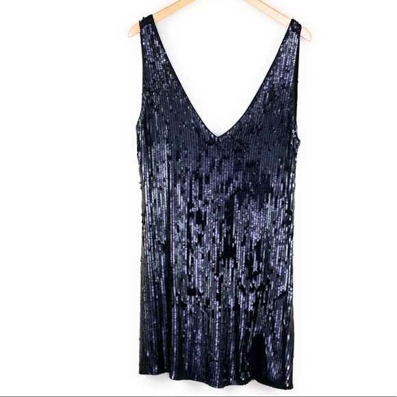 Free People Dresses & Skirts - Free People Black Sequin V-Neck V-Back Dress NWT!